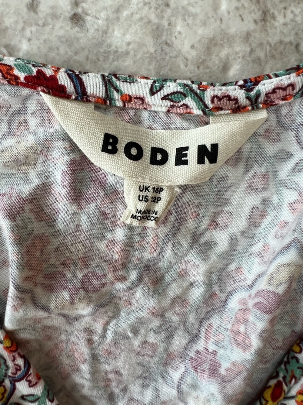 Boden Smock Waist Flutter Short Sleeve V Neck Maxi Dress Red Floral Print, 12P - Picture 8 of 13